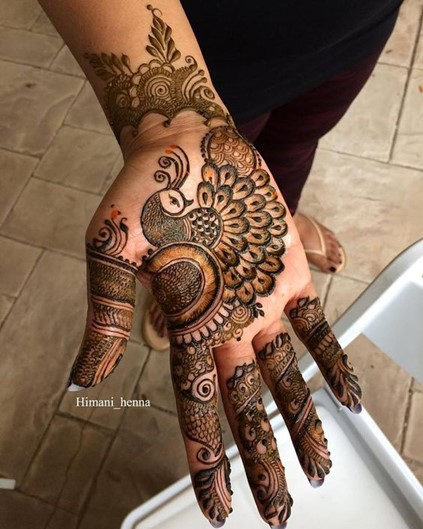 Stunning Peacock Mehendi Design for Your Palm